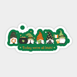 St. Patrick`s Day Dwarf Today I`m Irish Sticker